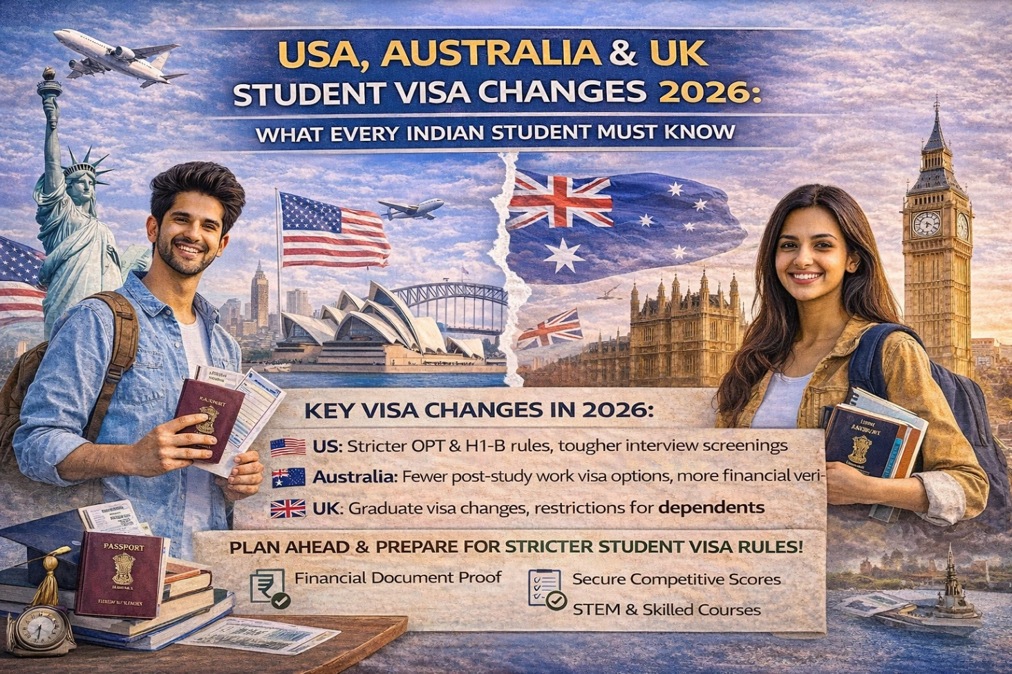 USA, Australia & UK Student Visa Changes 2026: What Every Indian